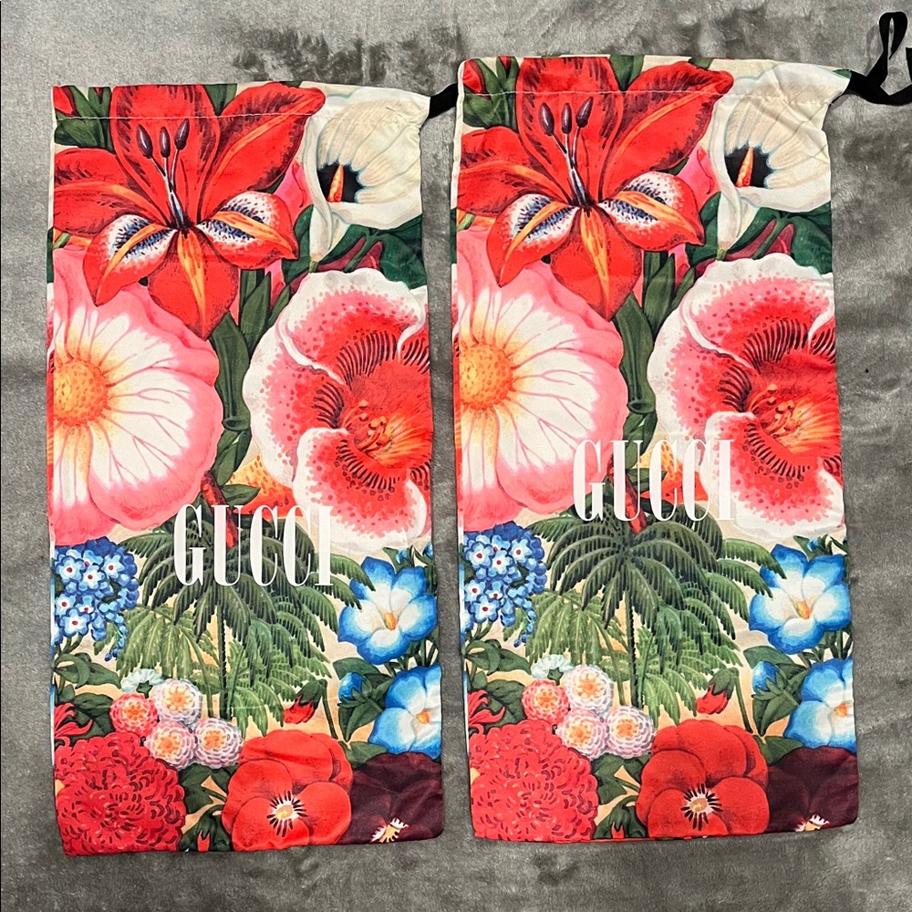 Gucci Tropical Floral Drawstring Bags